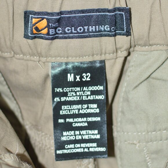 Mens The BC Clothing Co Brown Convertible Pant/Shorts Size Mx32 - Picture 3 of 3